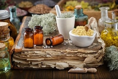 Uma sele&ccedil;&atilde;o de rem&eacute;dios homeop&aacute;ticos.