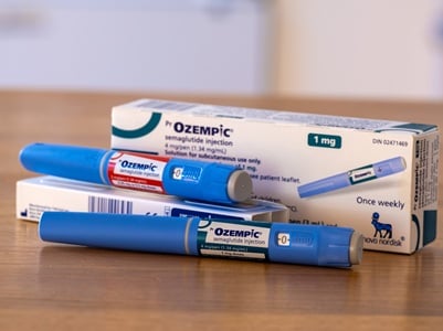 Stylos injecteurs et emballages d'Ozempic Semaglutide